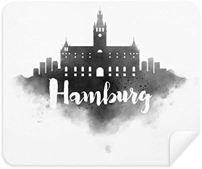 Hamburg Németország Mérföldkő Tinta Város Painitng tisztítókendővel Képernyő Tisztító 2db Velúr Szövet