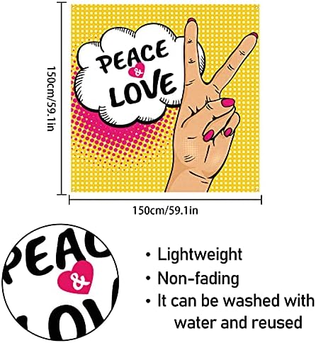 Béke, Szeretet Hátteret Zászló Dekoráció Sárga 70 – es 60-as években Divatos Hippi Fél a Téma Díszek Férfiak Nők Kellékek