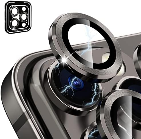 CloudValley Kamera Lencséjét Védő iPhone 13 Pro - iPhone 13 Pro Max, Edzett Üveg Fólia, Alumínium Ötvözet Lencse Védő Fedelet, Grafit