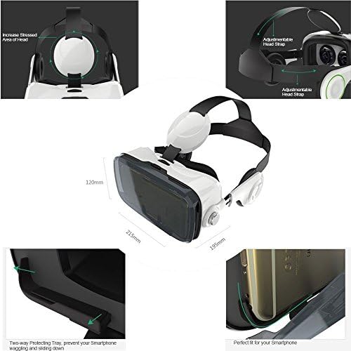 DMG VR Virtuális Valóság 3D-s Szemüveg VR Doboz Fejhallgató A 4.0~6.0 Cm Ios, Android Okostelefonok, Állítható fókusztávolság