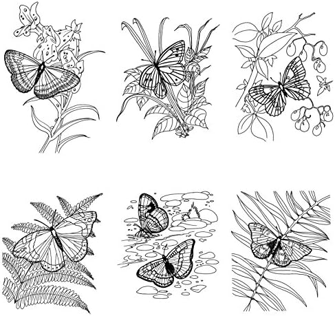 Felnőtt kifestőkönyv (24 Oldal 6x8) Pillangók, Virágok FLONZ Régi Minták