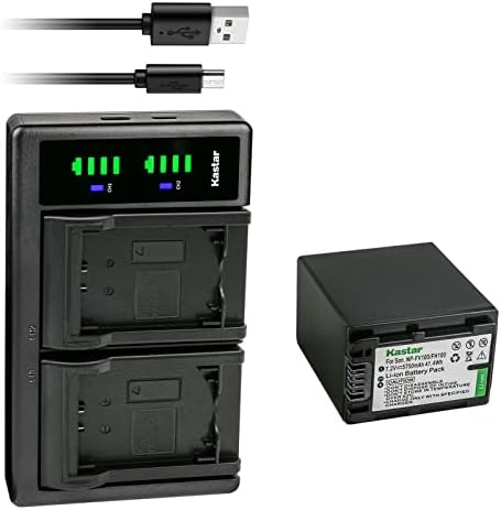 Kastar 1 Csomag Akkumulátor NP-FV100, valamint LTD2 USB Töltő-Kompatibilis: Sony HDR-CX390 HDR-CX400 HDR-CX410 HDR-CX430 HDR-CX455 HDR-CX510