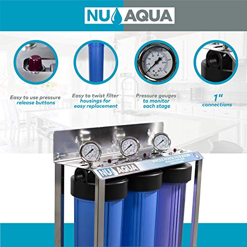 Nu, Aqua Platinum Series 3-Színpadon Egész Ház Vízszűrő Rendszer nyomásmérő – 20x4.5 Üledék, Szemcsés Szén-dioxid, Szén-Blokk Szűrő,