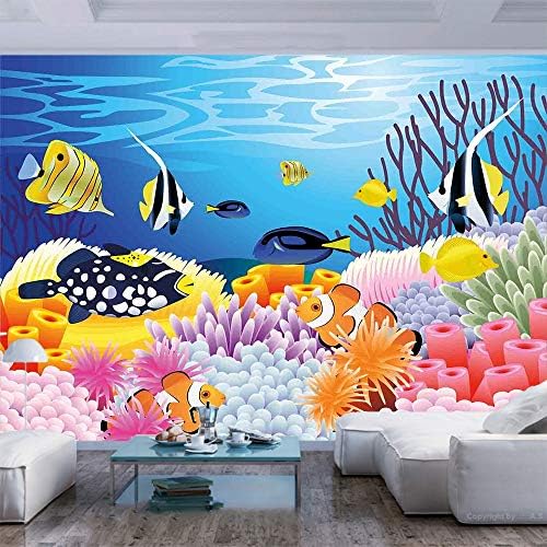55x30 cm Falfestmény,a Víz az Élet Különböző Fajta Halak Korallzátonyok, valamint Szivacs Gyerekek Óvoda Téma Meghámozzuk, majd Bottal