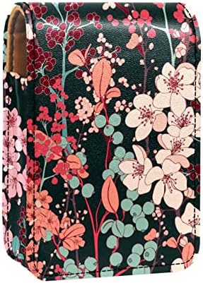 Rúzs Esetben A Tükör a Táskáját, Vintage Japán Kimonó Virágos Daru Motívum Bőr Kozmetikai Smink Jogosultja, Hordozható Utazási