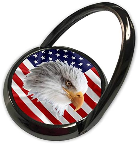 3dRose Alexis Design - Amerikai Zászlót Kopasz Sas - Imádnivaló Kopasz Sas Fejét, Az AMERIKAI Zászló. Egy Telefon Egyedi Gyűrű (phr_325311_1)