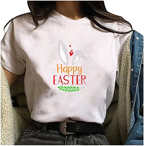 Női Felsők, Rövid Ujjú Nyári Felső Boldog Húsvéti Nyomtatott Póló, Alkalmi Blúzok Laza Pulóver, T-Shirt O Nyak Tunikák