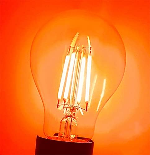 E26 4W LED Izzó 19 /A60 Vintage Izzószálas Villanykörte Edison Átlátszó Üveg Piros Színű Lámpa 40W Halogén Egyenértékű a Mennyezeti