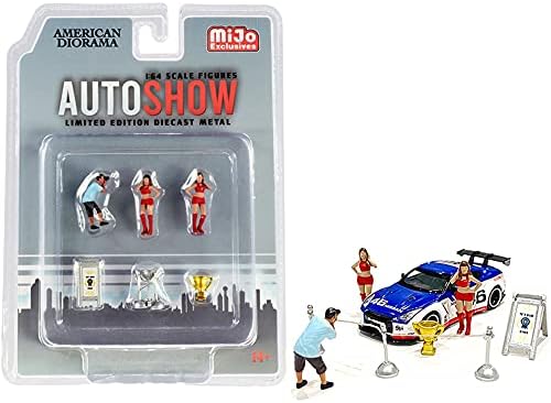 Auto Show Fröccsöntött Készlet 6 Darab (3 Figurák, 3 Tartozékok) a 1/64-Skála Modellek az Amerikai Dioráma 38411