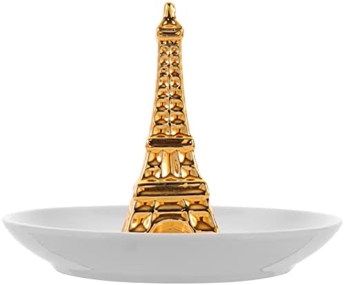 Alipis Gyűrű Jogosultja Kerámia Gyűrű Étel Eiffel-Torony Ékszerek Bizsu Tálca, Ékszerek Jogosultja Lemez Állni Arany Részlet a Fülbevaló,