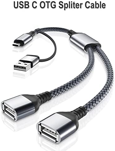 Elebase USB Férfi C 1 2 USB-Női OTG Kábel Elosztó 1FT Adapterrel,Thunderbolt 3 Dupla Típusú 2.0 Kábel Átalakító MacBook,iPad,Microsoft