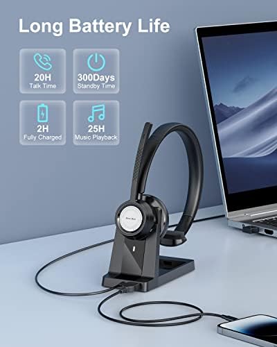 Bluetooth Fülhallgató Vezeték nélküli Fülhallgató Mikrofon zajszűrő & Töltés Állni, Felsőbbrendű Hang Pickup, AI-Fokozott Hívások, Vezeték