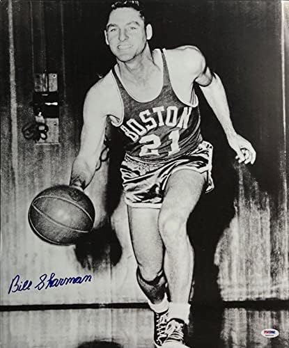 Bill Sharman NBA-ben a Boston Celtics Aláírt 16X20 Fotó PSA 3A89936 - Dedikált NBA-Fotók