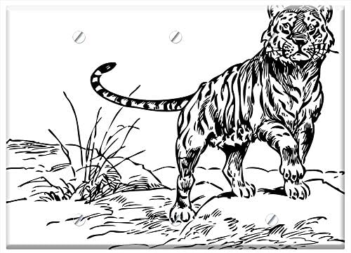 Hármas Üres Fal Takarólemezt - Tigris Állat Baba Kis Emlős, Fekete-Fehér