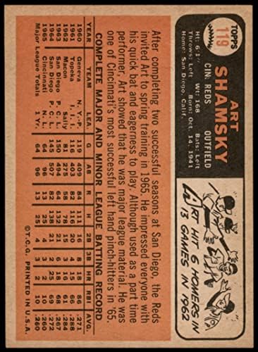 1966 Topps 119 Művészeti Shamsky Cincinnati Reds (Baseball Kártya) EX/MT Vörösök