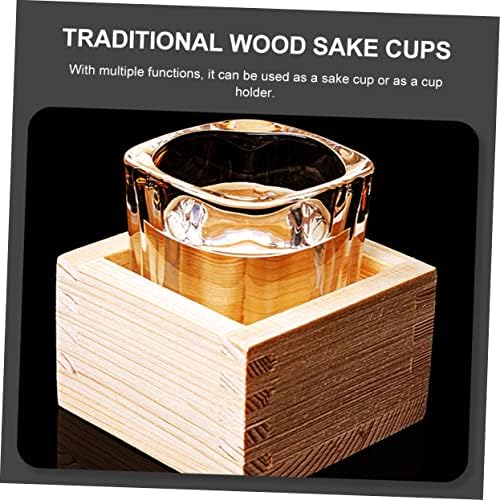 Zerodeko 1db Egyszerű Esküvői Stílus Saki Tároló Egyszerű Fából készült, a Hagyományos Kis Poharakból isszák Kedvéért Tökéletes Csésze Ünnep