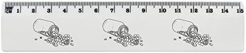 Azeeda 'Kiömlött Gyógyszeres' 15 cm (6 Hüvelyk) Fehér Műanyag Vonalzó (RL00067937)