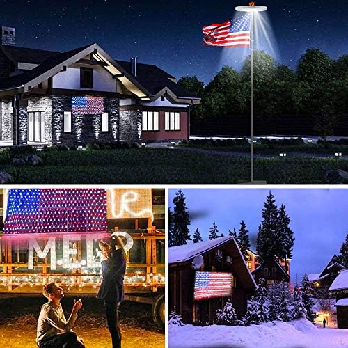 Amerikai Haladó Lobogó Fények, 420 LED Solar String Fények, Vízálló Led Zászló Nettó fényében Az Egyesült Államok Udvar, Kert