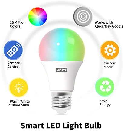 Lenovo Led Lámpa,RGB Színek Módosítása Szabályozható Világítás,Puha, Meleg, hideg Fehér,Kompatibilis Alexa, a Google Asszisztens Távirányító,Nem