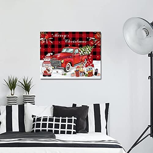 Karácsonyi Piros Teherautó karácsonyfa DIY Olaj Festményt Festeni a Számok Készletek a Felnőttek, Gyerekek, Kezdők, Karácsonyi Ajándék