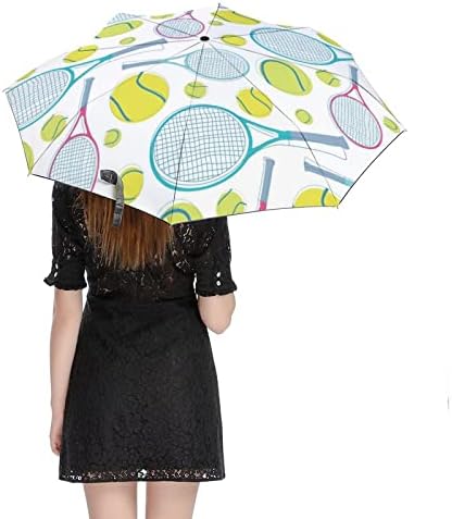 Tenisz Minta Utazási Esernyő Szélálló 3 Redők Auto Nyitva Közel Összecsukható Esernyő a Férfiak Nők