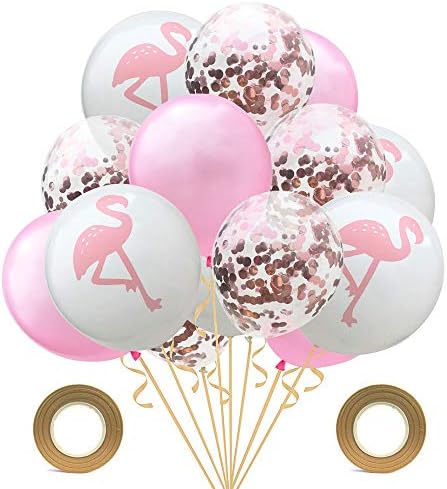 Lila Flamingo Lufi, Konfetti,15 Db Latex Party Téma Lufi Kerek Konfetti, a Hawaii Luau Parti, Születésnapi, Esküvői Téma Party Dekoráció(3)