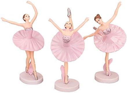 Balett Lány Miniatűr Figurákat, 3 Db Rózsaszín Táncoló Lány Balerina Szobrok , Balerina Lány a Torta Haza Asztal Autó Dekoráció