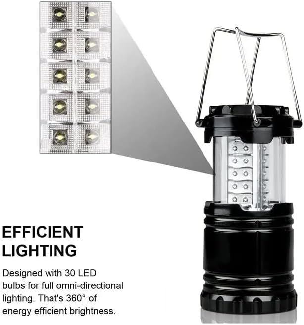 Ultra Fényes LED Lámpás - LED Kemping Lámpa,Hordozható Ragyogó 30 LED Kemping Lámpa Zseblámpa Túrázás, Áramkimaradások, Vészhelyzet