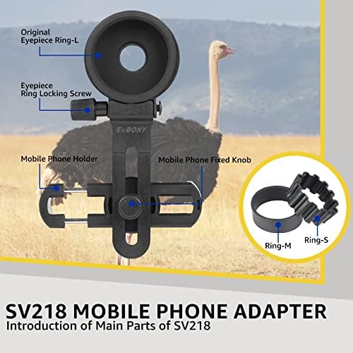 SVBONY SV218 Univerzális mobiltelefon Adapter-Hegy, Telefon Mount Támogatás Szemlencse Átmérő 26 43,5 mm, Távcső Kiegészítők Monokuláris Távcső