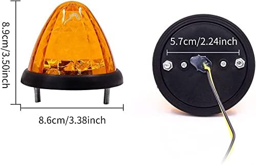 YnGia 4 x Amber Pótkocsi helyzetjelző Fények,16 LED-Kabin Tető Világítás Oldalsó Helyzetjelző Lámpák 3 Inch Kerek Clearance Fények 24V