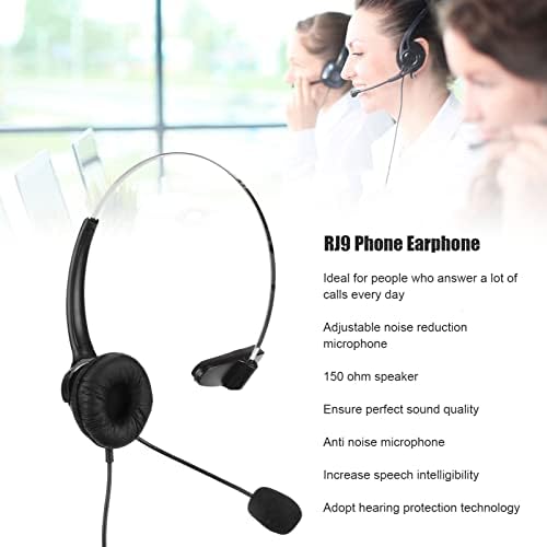 FECAMOS Telefon Fülhallgató, Erős Kompatibilitási Telefon Fülhallgató hallásvédő Kényelmes Otthon Call Center Irodai Vezetékes Telefon