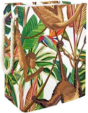 Trópusi Állatok Majom A Dzsungelben Minta 300D Oxford PVC, Vízálló Szennyestartót Nagy Kosárban a Takaró Ruházat, Játékok Hálószoba