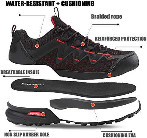 Beprolam Mens Nyom futócipők vízálló túrabakancs Férfi Divat Szabadtéri Sétáló Cipők Cross Training Cipő Lélegző, Könnyű Edzés Lábbeli