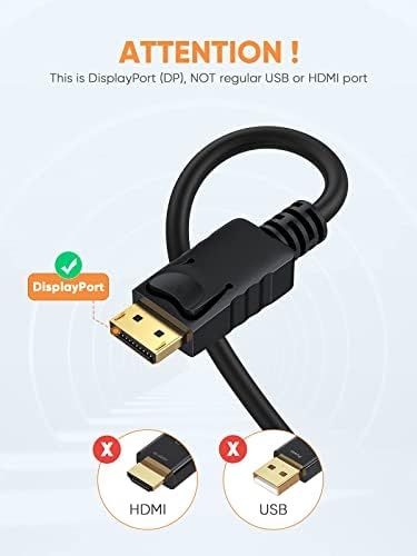 USB-C Hub Többportos Adapter, CableCreation 6-in-1 USB-C Hub Csomag Displayport-VGA Kábel 6FT, CableCreation DP-VGA Kábel