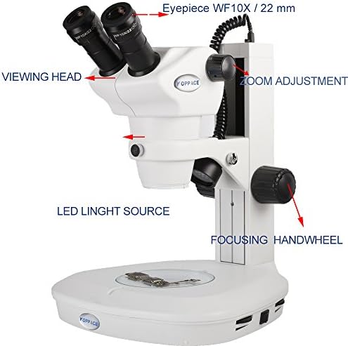 KOPPACE 8X-50X Sztereó Zoom Binokuláris Mikroszkóp WF10X/22mm Szemlencse LED fényforrás, Mobiltelefon Javítás, Mikroszkóp