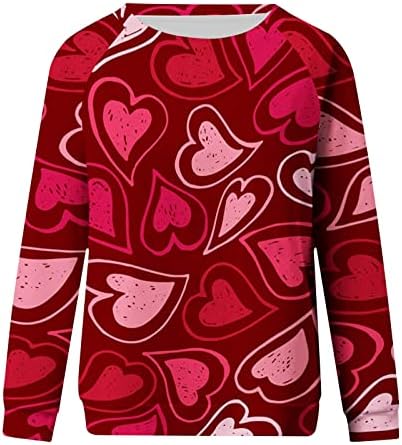2023 Valentin Nap Melegítőfelső a Nők Szerelmes Szív Grafikus Pulóver Bő Sleeve Pulóver Divat Hosszú Ujjú T-shirt
