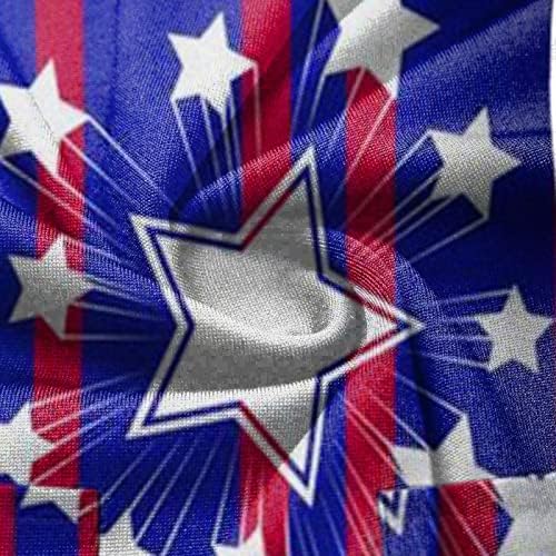 Fragarn Amerikai Zászló Nyomtatás Ápolási Egységes Maximum a Nők július 4-Ing molett Alkalmi, Laza fit Póló Maximum a Zsebek