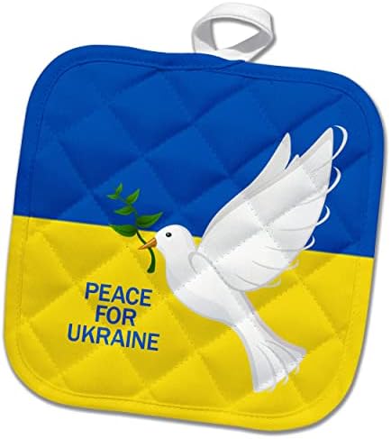 3dRose Béke Ukrán Zászló Fehér Galamb a Béke Szimbóluma - Potholders (PHL_358011_1)