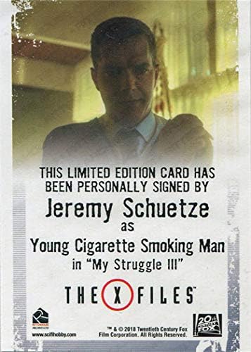 X-Akták Szezonban 10 & 11 Autogram Kártya Jeremy Schuetze, mint a Fiatal CSM