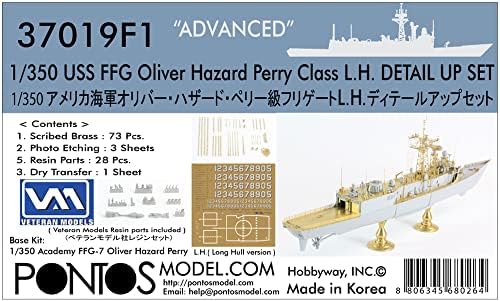 PONF37019 1:350 Pontos Modell Részletesen Fel Set - USS Oliver Hazard Perry Osztály FFG Fejlett Set (az Akadémia kit) MODELL TARTOZÉK