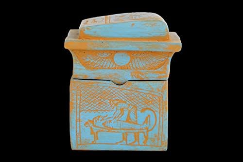 Kerámia doboz 4 üvegek egyiptomi Művészet vésett feliratok kőből készült Egyiptomban