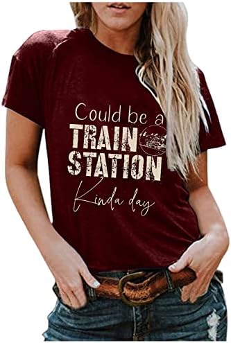 Lehet, Hogy Egy Vasútállomás Olyan Nap, Alkalmi Ing, Női Vasúti Mozdony Szerelmeseinek T-Shirt Levél Nyomtatás Vonat Póló Felső