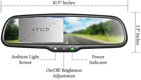 Mester Kapunál 10.5 OEM Visszapillantó Tükör a 4.3 - os LCD kijelző + Bluetooth | Visszapillantó Egyetemes Illik Mount | Auto Beállítása Fényerő