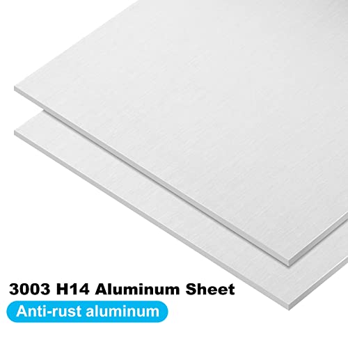 2DB 3003 Alumínium Lemez, 8 x 8 x 1/8 Inch Alumínium Lemez borítja Kettős Védő Fólia, Téglalap Fém Alumínium Lemez a Barkácsoláshoz,