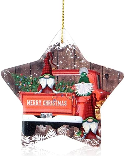 Kerámia Csillag Karácsonyfadísz Díszített Karácsonyi Szabadtéri Lóg Karácsonyi Díszek Aranyos Mini Dísz Parasztház Fa Dekoráció