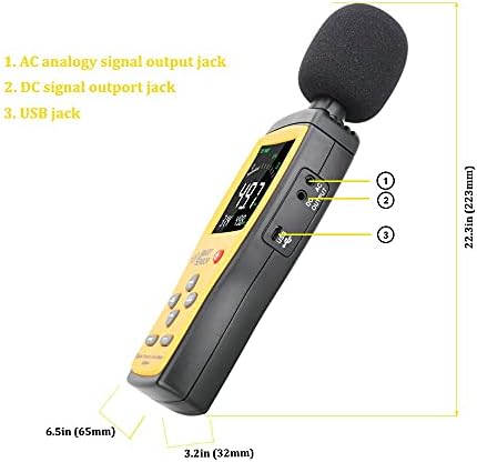 SJYDQ Digitális Hang zajszintet Decibel Mérő Audio Teszter 30~130 dBA Színes LCD Kijelző Autóipari Mikrofon db Mérő
