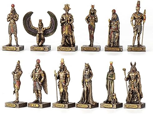 Veronese Design Egyiptomi Istenek Gyanta Figurákat Kézzel Festett Bronz Szobor