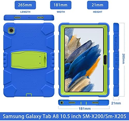 Tablet PC Esetben Ütésálló tok Samsung Galaxy Tab A8 10.5 hüvelyk 2021 (SM-X200/X205) Gyerekek Esetében, nagy teherbírású