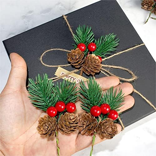 HOZOH Karácsonyi Díszek Fenyő Ágak Tűlevelek red Pine Cone Medál DIY Tartozékok Csomagolás Ajándék Doboz, Tartozékok Kép Szín