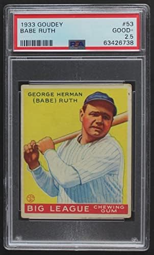 1933 Goudey 53 Babe Ruth New York Yankees (Baseball Kártya) PSA a PSA 2.50 Yankees